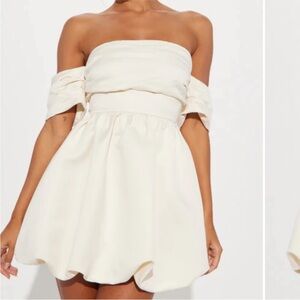 NWT Fashion Nova Cream off the  shoulder Mini Dress